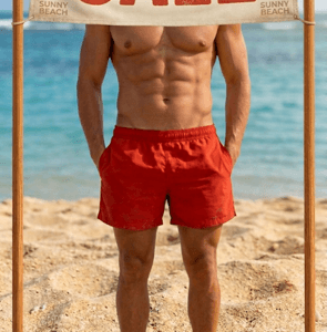 Red Men’s Ostomy Swimshort